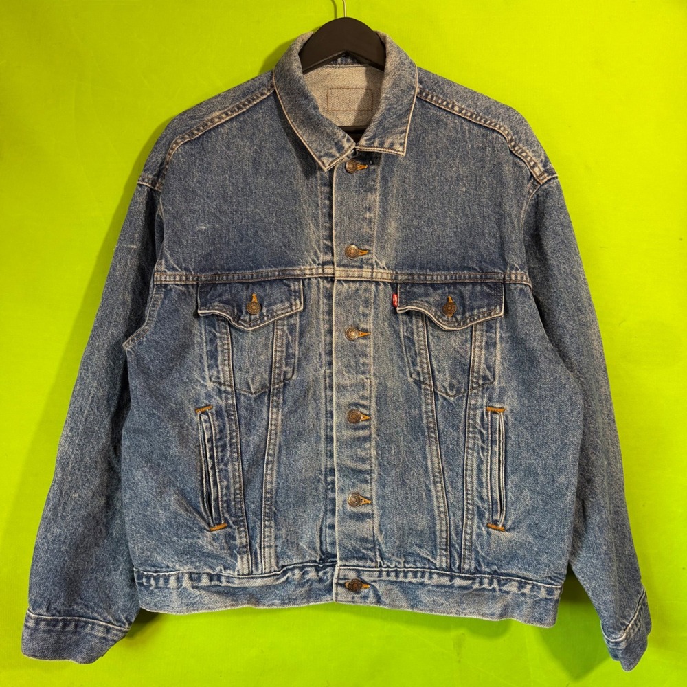 Vintage Levis 70507 0219 Denim Trucker Jacket Mens Large Blue Made in USA